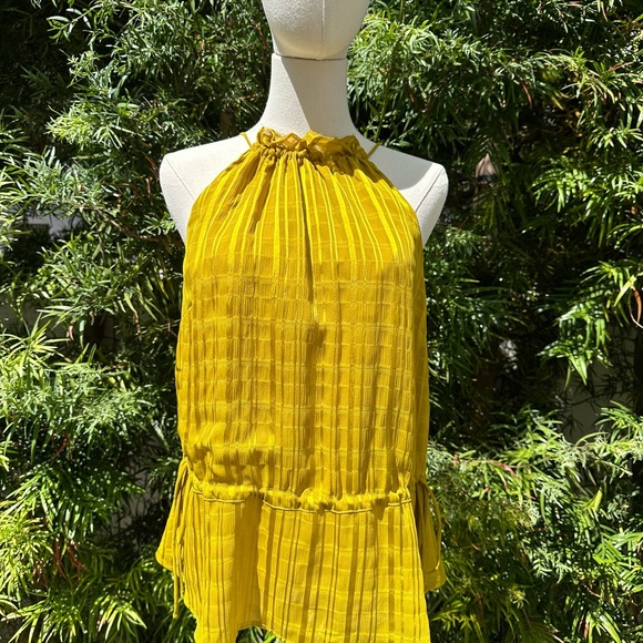 Ted Baker Drawstring Halter Top in Chartreuse - Picture 2 of 6